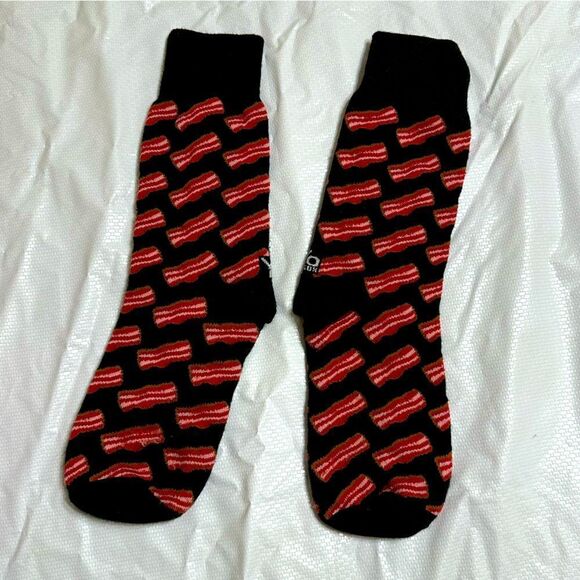 Yo Sox Bacon Crew Socks size Large - Picture 1 of 5